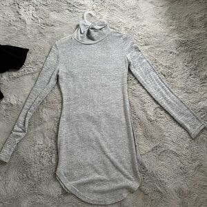 Gray sweater dress